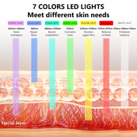 Masque LED portable personnalisable à 7 couleurs pour le visage, masque de luminothérapie LED portable
