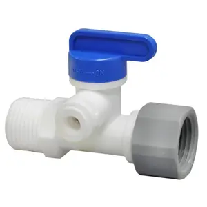 Factory direct RO water purifier parts 3/8" plastic tee ball valve water filter tee ball valve connector