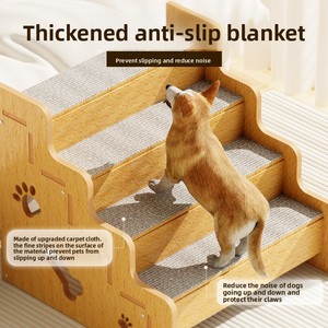 Escaleras para Mascotas de Madera Transpirable para Uso Doméstico, Escalera para Perros, Escalones para Subir a la Cama, Rampa, Taburete para Perros Mayores - Product Image 3