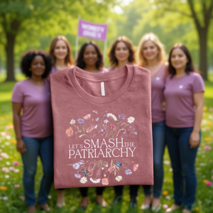 T-shirt femminista da donna a maniche corte con stampa floreale, girocollo, 100% cotone, casual, con scritta 'Equality', regalo per la Giornata Internazionale della Donna - Product Image 2