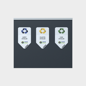 Custom Metal Rectangular Standing Water Resistant <b>Zero</b> Waste Collection System Group Recycling Outdoor Use 3 Storage Bucket Bins - Product Image 1