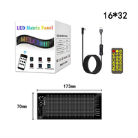 Panel de Matriz LED Flexible de 16x32 Píxeles, USB 5V, Control por Aplicación, Texto Desplazable Programable, Letrero para Ventana de Coche con Diseño de Ojo de Demonio