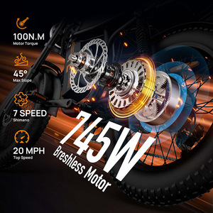 Bicicleta Eléctrica de Montaña para Adultos, Cuadro de Acero de Alto Carbono, Motor sin Escobillas, Batería de Litio, 500W, 20MPH, Recargable Rápido, Gran Venta - Product Image 4