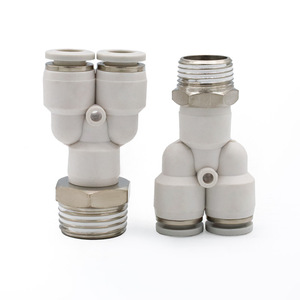 Sxqd Y-type Side-through Threaded <b>Connector</b> 4-M5 External Thread <b>Quick</b> Coupler Pneumatic Hose Fitting - Product Image 1