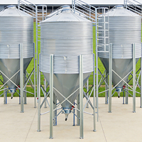 Nouveau silo en matériau galvanisé pour l'élevage de bétail et de volailles, capacité de 14 à 60 tonnes, facilement assemblable
