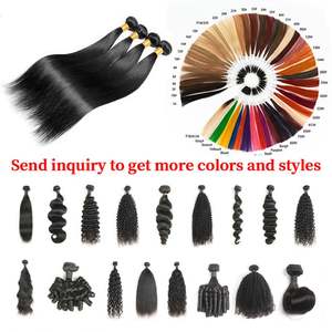 Extensions de cheveux brésiliens Remy vierges, qualité 10A, 100% cuticules alignées, lisses et soyeuses, double trame machine, 100g, 16 pouces, Amygirl - Product Image 2