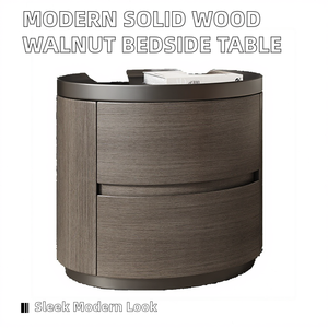 <span class=keywords><strong>Table</strong></span> <span class=keywords><strong>de</strong></span> chevet en bois massif <span class=keywords><strong>de</strong></span> noyer Tuochen, style moderne minimaliste, luxe léger, nouveau style 2025, 2 tiroirs <span class=keywords><strong>de</strong></span> rangement pour la maison - Product Image 2