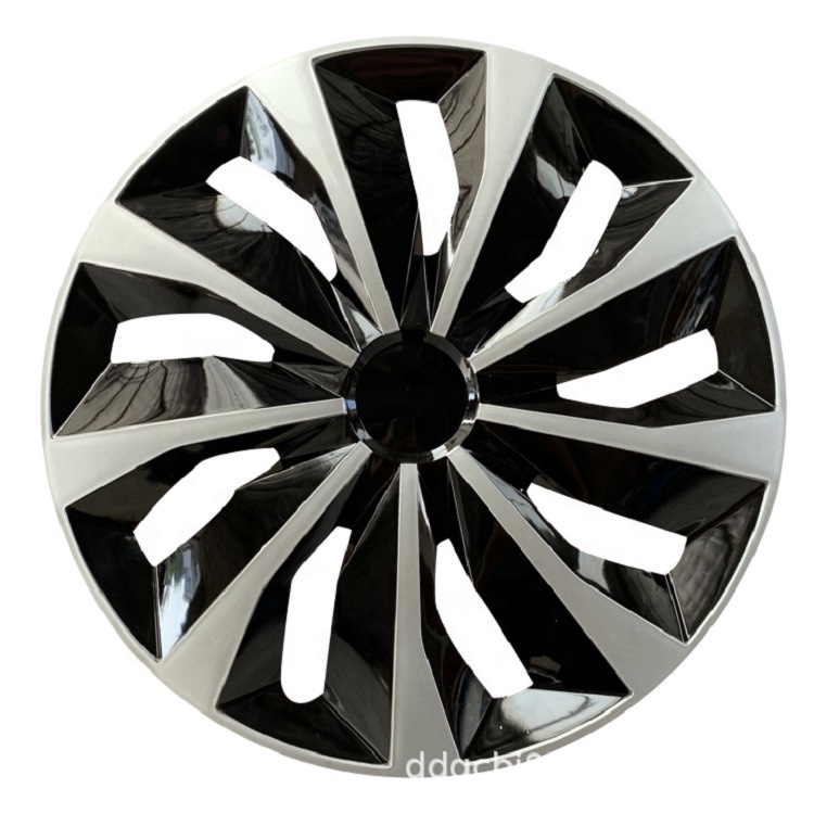 Hubcaps البلاستيكية للبيع/17 أغطية عجلة سيارة رخيصة ما بعد البيع قبعات كيس بولي كروم/16 خصم استبدال عجلة كأس أسود