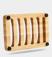 Support à Savon en Bois de Bambou Naturel Personnalisé avec Plateau Auto-Drainant et Égouttoir Cascade pour Salle de Bain et Cuisine