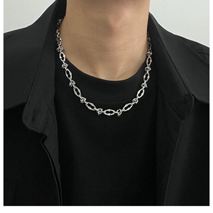 Collar de Cadena de Eslabones de Acero Inoxidable con Cierre de Labio y Espinas, Estilo Moderno, 45/50/55 cm - Product Image 6