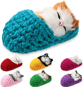 Gatti dormienti personalizzati in pantofole bambola soffici Mini gattini con suoni di miages Sleeping Kitten Toy Decors