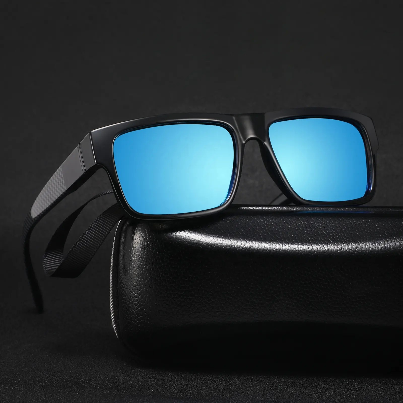 Carbon fiber material square custom glasses sunglasses Changeable temple 2021 newest sunglasses for man