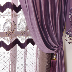 <span class=keywords><strong>Tende</strong></span> HYFP in Velluto Tinta Unita Stile Ins, Moderne, Minimaliste, di Lusso Leggero, Oscuranti Viola <span class=keywords><strong>per</strong></span> Soggiorno, Personalizzabili - Product Image 4