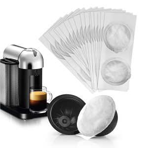 100 pièces/paquet jetable café Capsule joints feuilles crème <span class=keywords><strong>mousse</strong></span> café filtre couvercle aluminium autocollant pour Vertuoline Capsules - Product Image 1