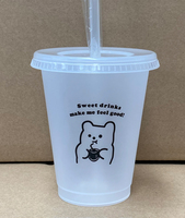 Gobelets en plastique réutilisables de 16 oz avec couvercles et pailles, impression de logo personnalisée