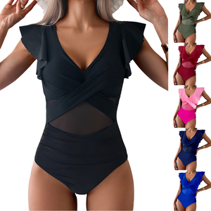 Volant à volants <span class=keywords><strong>grossesse</strong></span> <span class=keywords><strong>maillot</strong></span> <span class=keywords><strong>de</strong></span> <span class=keywords><strong>bain</strong></span> Offre Spéciale femmes hors épaule Bikini taille haute soutien-gorge push-up Logo avant - Product Image 1