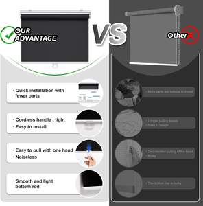 ظلال الأسطوانة اللاسلكية ستائر التعتيم لغرفة النوافذ ظلال ملفوفة مع نظام الربيع ، ظلال الحماية من فوق البنفسجية - Product Image 3