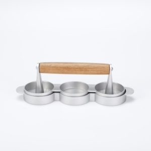 Hot Selling Non-Stick Metal Round Shape Hamburger Mold Press Three Burger Press Food Grade Eco-Friendly - Product Image 2