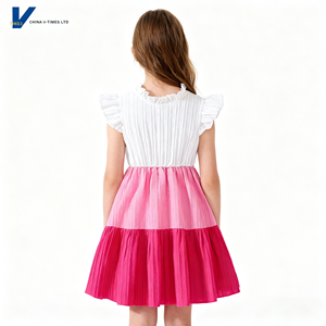 Vestido Casual Tipo Blusa con Mangas Farol y Cuello Redondo en Color Sólido para Niñas de <span class=keywords><strong>10</strong></span> Años, Estilo Princesa, para Fiestas de Verano, Largo hasta la Rodilla, Corte en A - Product Image 5
