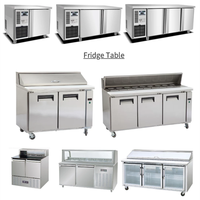 Table de travail pour bar à salade, avec comptoir, pour métro, préparation directe de sandwich, réfrigérateur à pizza glacière avec buffet en marbre