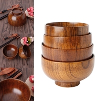 Cuenco de madera hecho a mano de forma sólida ecológica, utensilios de cocina de madera de acacia, ensaladas, frutas, fiestas multiusos talladas corpulentas