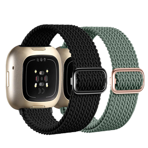Para <span class=keywords><strong>Fitbit</strong></span> Versa 4 Watch, correa de reloj inteligente elástica tejida de nailon transpirable para <span class=keywords><strong>Fitbit</strong></span> Versa 4 3 Sense 1/2 - Product Image 1