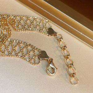 Pulsera Xinfly Extra Ancha, Retro y Elegante, Hecha a Mano en Oro Puro de 18k, Joyería de Muñeca para Bodas, Estilo Cadena y Eslabones Finos - Product Image 2