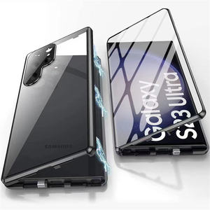Cubierta completa de 360 grados Anti Peep Electroplate Metal vidrio templado magnético a prueba de golpes <span class=keywords><strong>funda</strong></span> de teléfono para S25 S24 S23 S22 - Product Image 1