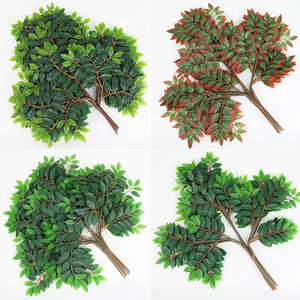 Bouquet de feuilles d'orme artificielles 10cm-30cm, fleur en soie, décoration intérieure, plante verte - Product Image 5