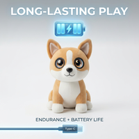 Jouet en peluche électrique interactif intelligent en polyester Cuteyeah AI Corgi pour la matinée et la routine des garderies, vente en gros en vrac