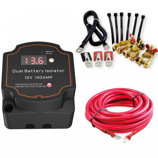 Boman BG001 12V 140 Amp VSR Dual Battery Smart Isolator Kit Sensitive Relay Switch for Marine Car ATV UTV RV Boat