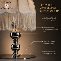 Lampe de table LED rechargeable ANNIELU vintage à pampilles pour centre de table de mariage, événements, banquets et fêtes