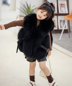 Gilet di pelliccia di volpe per bambini alla moda soffice gilet di pelliccia di volpe per bambini 100% pelliccia di volpe - Product Image 6