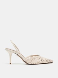<span class=keywords><strong>Sandali</strong></span> da Donna ZA Stile Francese <span class=keywords><strong>con</strong></span> Punta a Spillo, <span class=keywords><strong>Tacco</strong></span> Alto, Intrecciatura Traforata, Fodera in Pelle, Primavera-Estate - Product Image 2