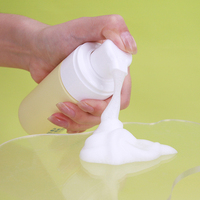 Flacon en PET personnalisé de 100 ml avec pompe, finition jaune mat, emballage cosmétique vide pour nettoyant visage