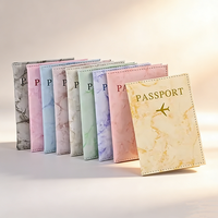 Harga Pabrik FanRong Sampul Paspor Marmer Pastel Modern Dompet Perjalanan Kulit PU Lembut Buatan Tangan Portabel Sutra Promosi