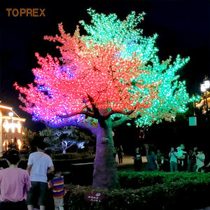 Décoration de parc de Noël TOPREX, arbre de ginkgo artificiel programmable RGB avec lumières LED à motifs - Product Image 5