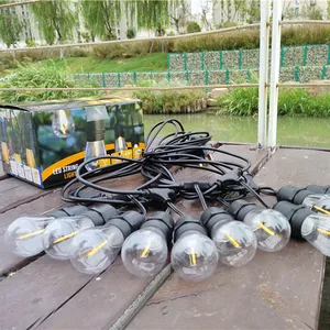 10m 20m 30m S14 LED-Lichterketten E27 Wasserdichtes Outdoor Garland Patio Party Light