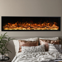 Cheminée électrique murale encastrée à LED sans conduit, 100 cm, pour décoration intérieure de luxe, effet flamme, vente chaude
