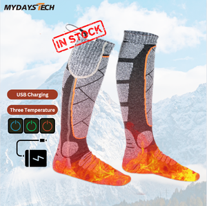 Calze Riscaldate Elettriche USB Mydays Tech per Sci Invernale con Batteria Ricaricabile e 3 Impostazioni di Calore - Product Image 1