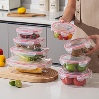Ensemble de contenants alimentaires hermétiques en plastique transparent durable et écologique, plusieurs tailles, boîte à bento carrée en Tritan pour la cuisine