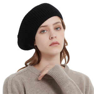 Spring Autumn Womens Fuzzy Knitted Beret Hat Stretch Polyester Boucle Yarn Casual Travel Outdoor Fashion <b>Cap</b> - Product Image 5