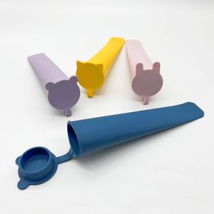 Conception animale Sans BPA Couvercle attaché durable et réutilisable Moule à glace multicolore Moules à glace en silicone Moules à glace en silicone - Product Image 6