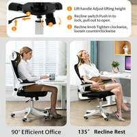 Chaise de bureau ergonomique moderne réglable, pivotante, en maille, avec accoudoirs pliants en PP, pour salle à manger, cuisine, maison, bureau, ordinateur, économique