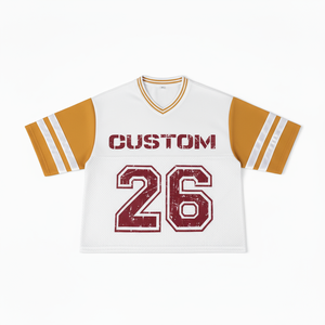 Retro <span class=keywords><strong>Polyester</strong></span> Lụa Màn Hình T-Shirt Cho Nam Giới Rộng Lưới Mỹ Bóng Đá Jersey Với Ngắn Dài Tay Áo Tương Phản Phiên Bản Trống - Product Image 4