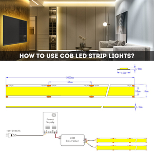 Muestra Gratuita de Tiras de Luz LED COB de 15 mm y 24 V, 25 W, para Decoración del Hogar, Techo y Gabinetes - Product Image 6