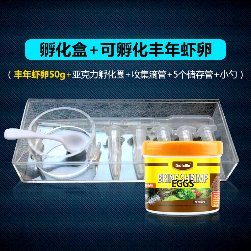 Boîte d'incubation + 50 grammes d'oeufs de crevettes en conserve