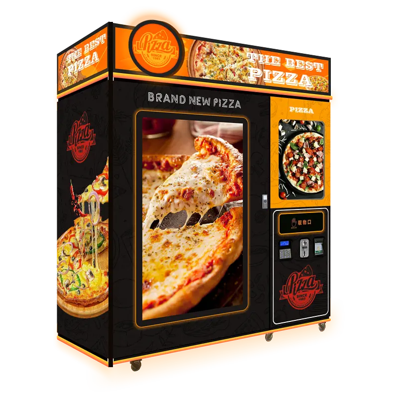 public automatic pizza dispenser auto pizza maker cone pizza vend machine for hot food low cost industrial
