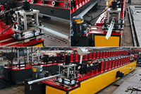 Machine de profilage de cornières murales et de plafonds en plaques de plâtre avec système de découpe volante servo-assistée