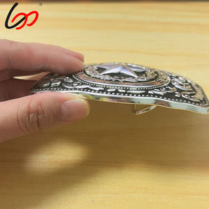 뜨거운 판매 1.5-2 인치 별 모양의 서양 데님 벨트 버클 사용자 정의 로고 골드 실버 도트 블랙 페인트 말 부츠 버클 - Product Image 6